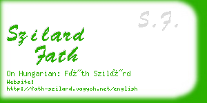 szilard fath business card